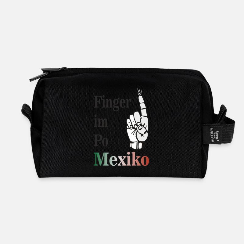 Finger im Po Mexiko! - Recycelte Kulturtasche - Schwarz