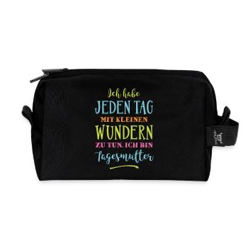 Tagesmutter - Kleine Wunder - Recycelte Kulturtasche - Schwarz - Vorne