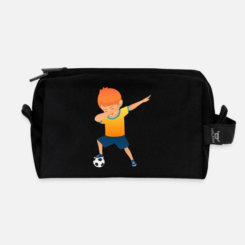 Soccer Boy Dab Dance - Recycelte Kulturtasche - Schwarz