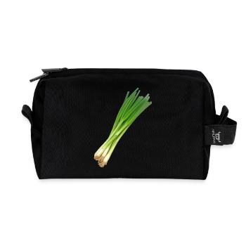 zwiebeln onion halloween gemuese vegetables39 - Recycelte Kulturtasche - Schwarz - Vorne