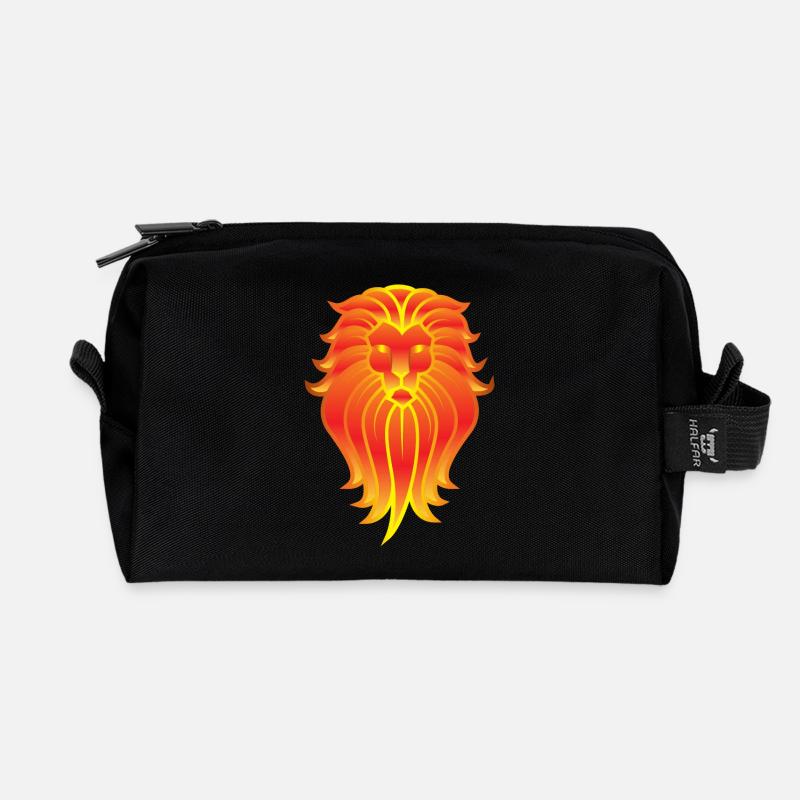 Löwe in Flammen - Recycelte Kulturtasche - Schwarz