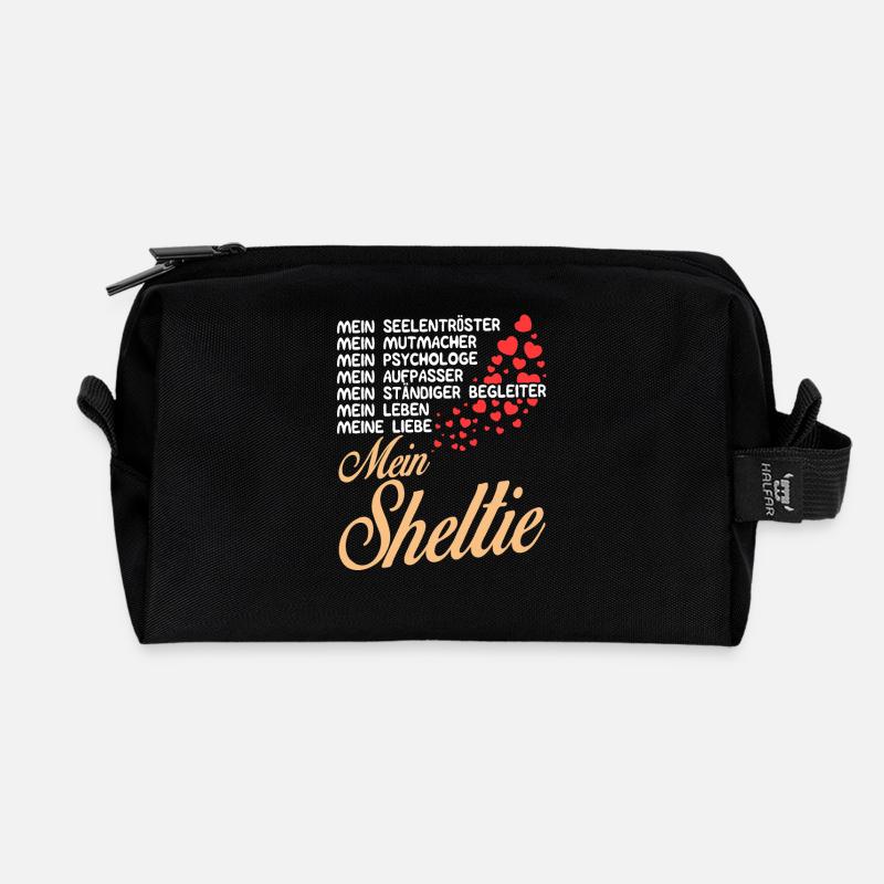 Sheltie - Mein - Recycelte Kulturtasche - Schwarz