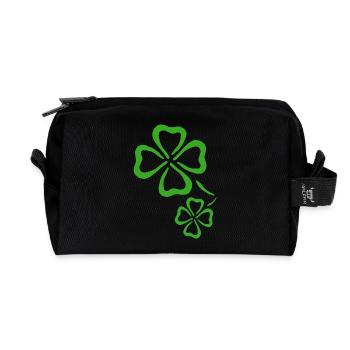 trèfle chance trèfle à quatre feuilles chance clover23 - Trousse de toilette en tissu recyclé - noir - Devant