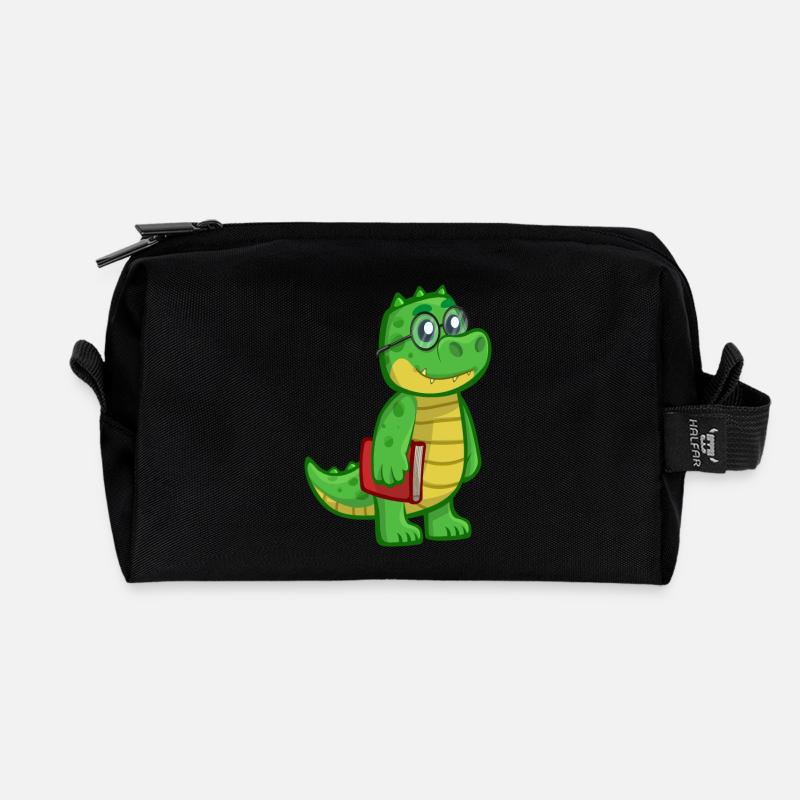 krokodil crocodile alligator animal tiere1 - Recycelte Kulturtasche - Schwarz