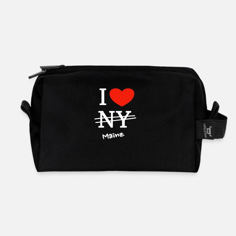Ich liebe Mainz - I love Mainz - Recycelte Kulturtasche - Schwarz