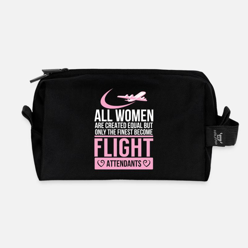 Flight attendant - Flugbegleiterin - Stewardess - - Recycelte Kulturtasche - Schwarz