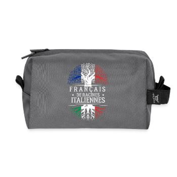 Racines Italiennes - Trousse de toilette en tissu recyclé - anthracite - Devant