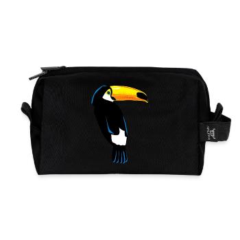 Toucan Bird Exotic - Tucan Design Exotic - Recycled Toiletry Zip Bag - black - Front