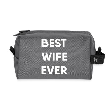 Best Wife of All Time - Best Wife Ever - Recycled Toiletry Zip Bag - anthracite - Front