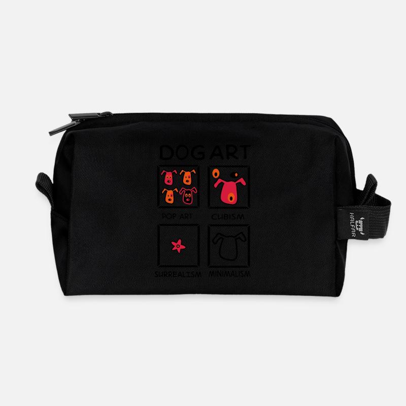Hund - Recycelte Kulturtasche - Schwarz