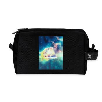 Geometrie Space Kunst (Hipster Green) - Handycase - Recycled Toiletry Zip Bag - black - Front