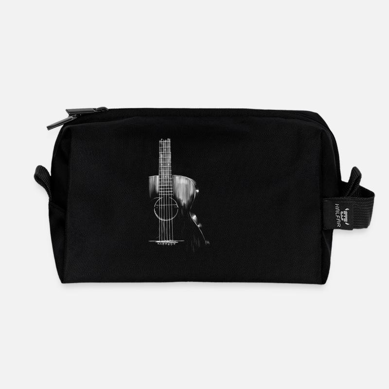 Guitar - Recycled Toiletry Zip Bag - black