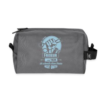 Ja ich bin Friseur - Recycelte Kulturtasche - Anthrazit - Vorne