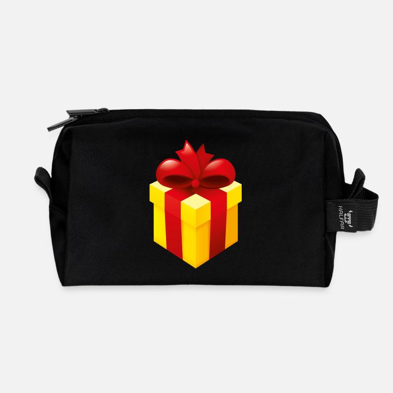 Smiley Present - Recycelte Kulturtasche - Schwarz