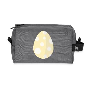 Easter egg yellow with dots - Recycled Toiletry Zip Bag - anthracite - Front