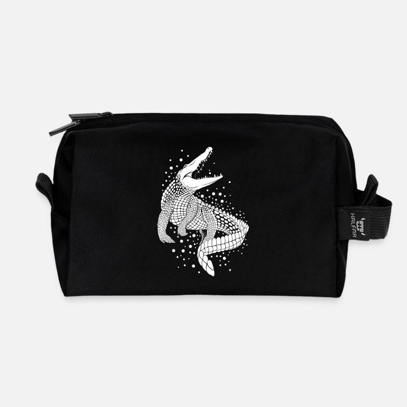 Crocodile - Recycelte Kulturtasche - Schwarz