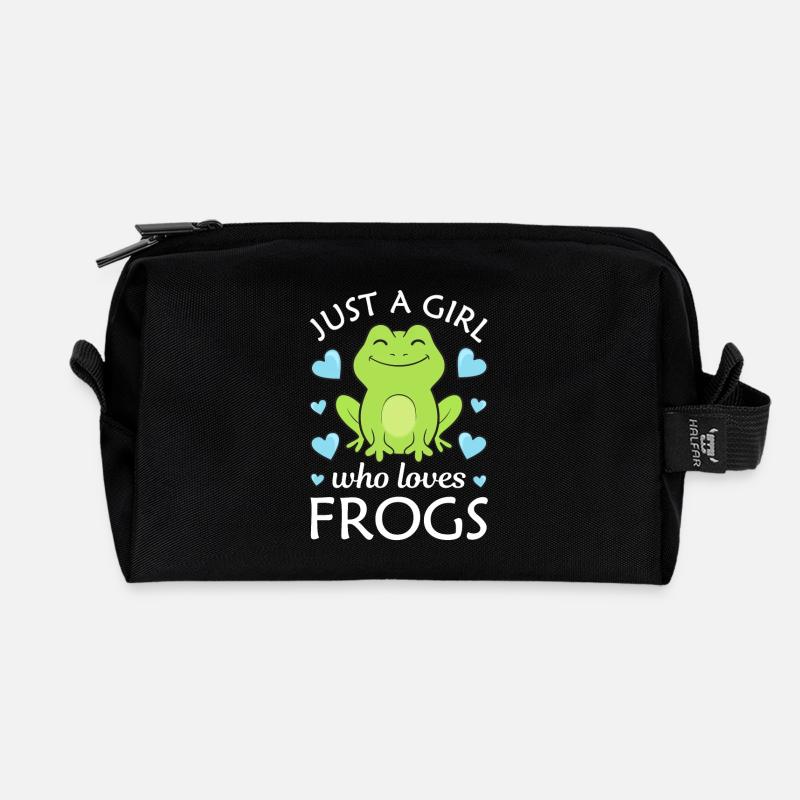 Frosch Frösche - Recycelte Kulturtasche - Schwarz