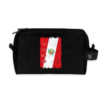 Peru Flagge - Recycelte Kulturtasche - Schwarz - Vorne