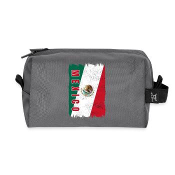 Mexico flag - Recycled Toiletry Zip Bag - anthracite - Front