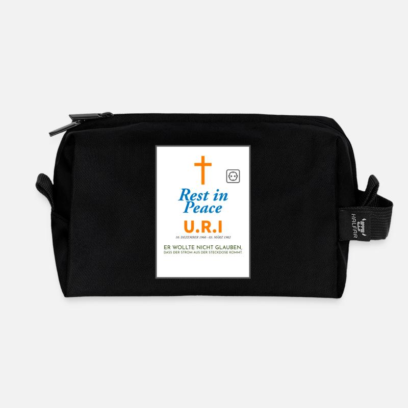 Commemorative Design Peace and Faith Ironic - Recycled Toiletry Zip Bag - black