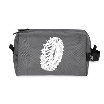 Huge tyre for sports and tractor fans - Recycled Toiletry Zip Bag - anthracite - Front