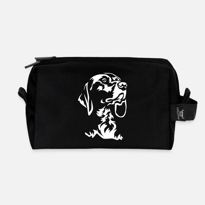 Deutsch Kurzhaar Kopf "Black Edition" - Recycelte Kulturtasche - Schwarz