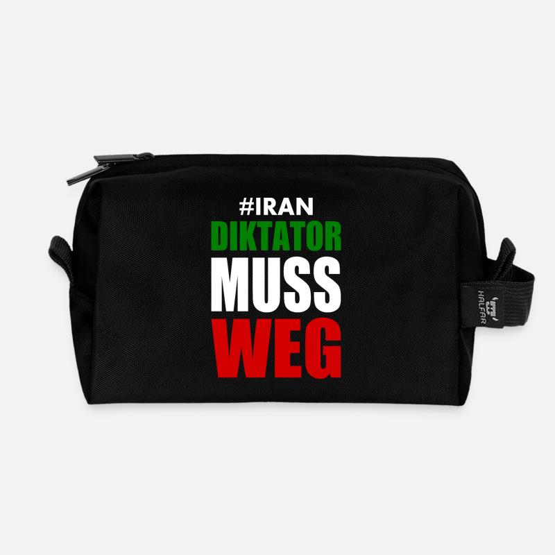 diktator muss weg iran - Recycelte Kulturtasche - Schwarz
