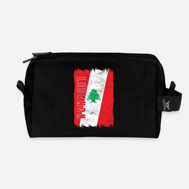 Libanon Vintage Flagge - Recycelte Kulturtasche - Schwarz
