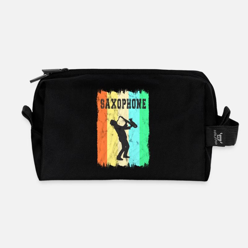 Saxophone Design - Recycelte Kulturtasche - Schwarz