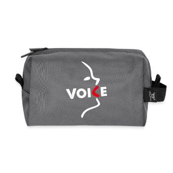Voice - auf dunkel - Recycelte Kulturtasche - Anthrazit - Vorne
