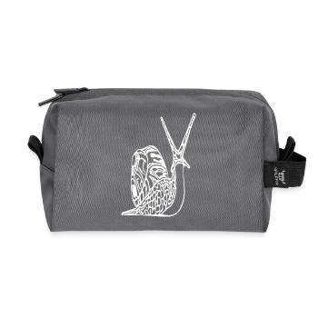 Vintage cute snail - Recycled Toiletry Zip Bag - anthracite - Front