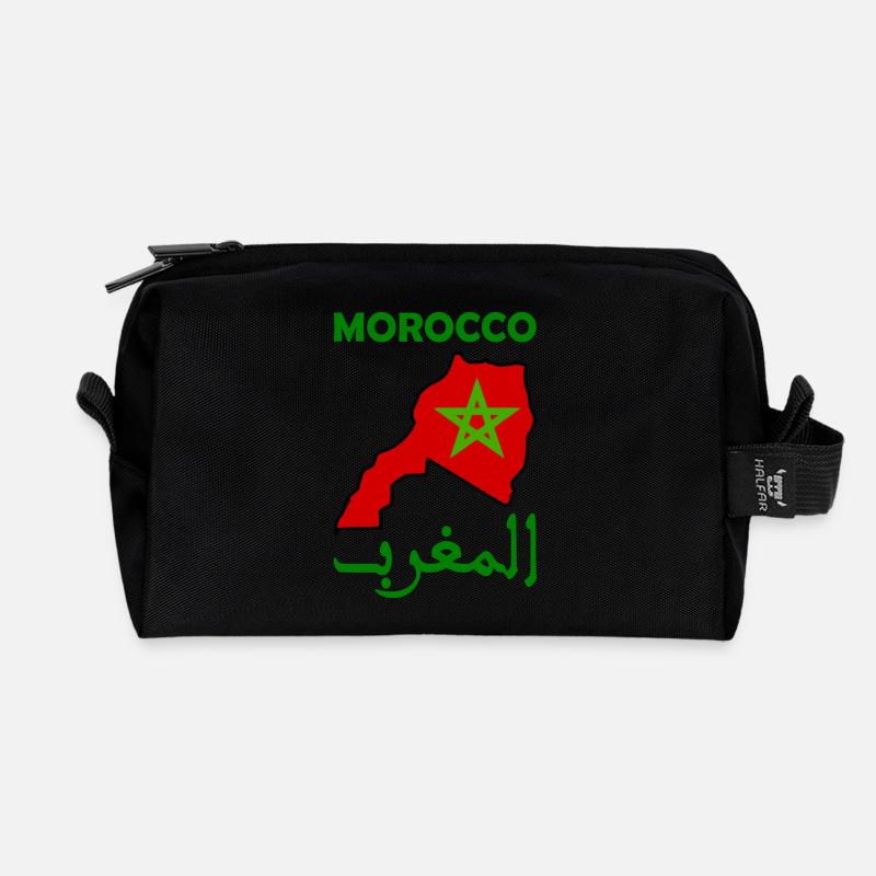 Marokko - Recycelte Kulturtasche - Schwarz