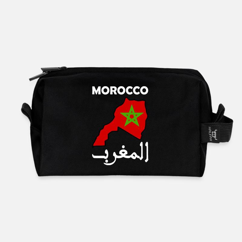 Marokko - Recycelte Kulturtasche - Schwarz