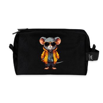 Urbanes Nagetier: Straßentaugliche Maus-Vibes - Recycelte Kulturtasche - Schwarz - Vorne