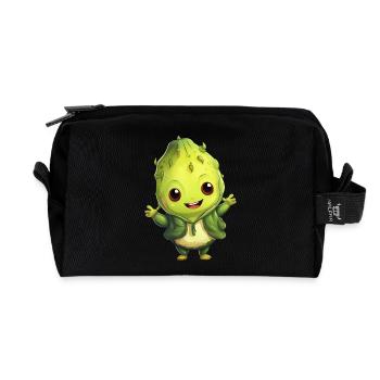 Asperges kawaii : bonheur végétal sucré - Trousse de toilette en tissu recyclé - noir - Devant