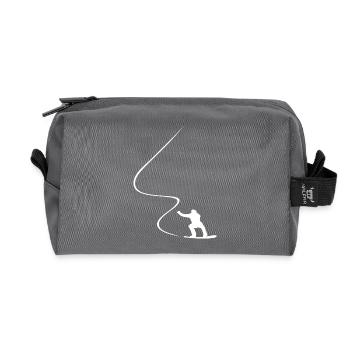 Snowboarder, Kurve, Downhill, Freerider, Winter - Recycelte Kulturtasche - Anthrazit - Vorne