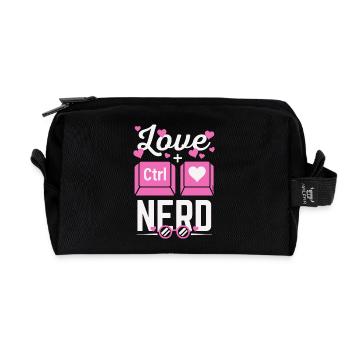 Liebe Nerd CTRL - Herz - Recycelte Kulturtasche - Schwarz - Vorne