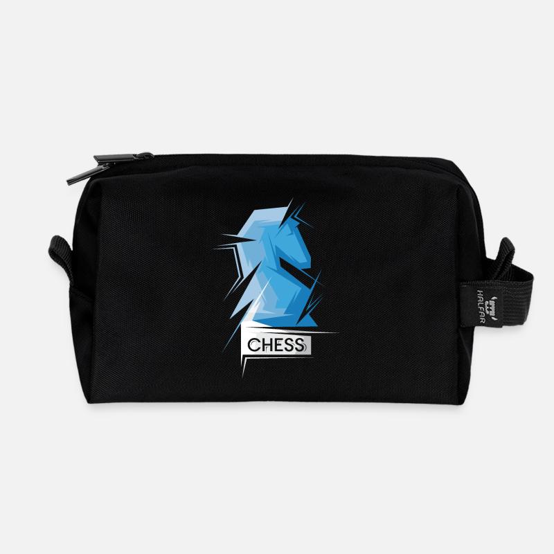 Schach Pferd Origami abstrakt Symbol Illustration - Recycelte Kulturtasche - Schwarz