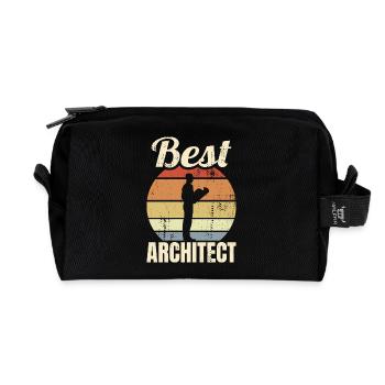 Great architect - Recycled Toiletry Zip Bag - black - Front