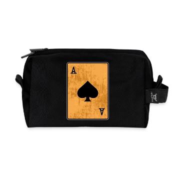Jackpot Casino Gambling Poker Card Game Poker Round - Recycled Toiletry Zip Bag - black - Front
