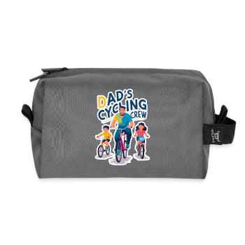 Dad's Cycling Crew Family Design - Recycled Toiletry Zip Bag - anthracite - Front