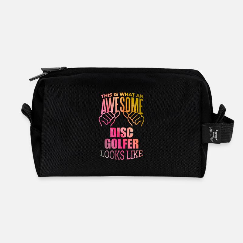 Discgolf - Recycelte Kulturtasche - Schwarz