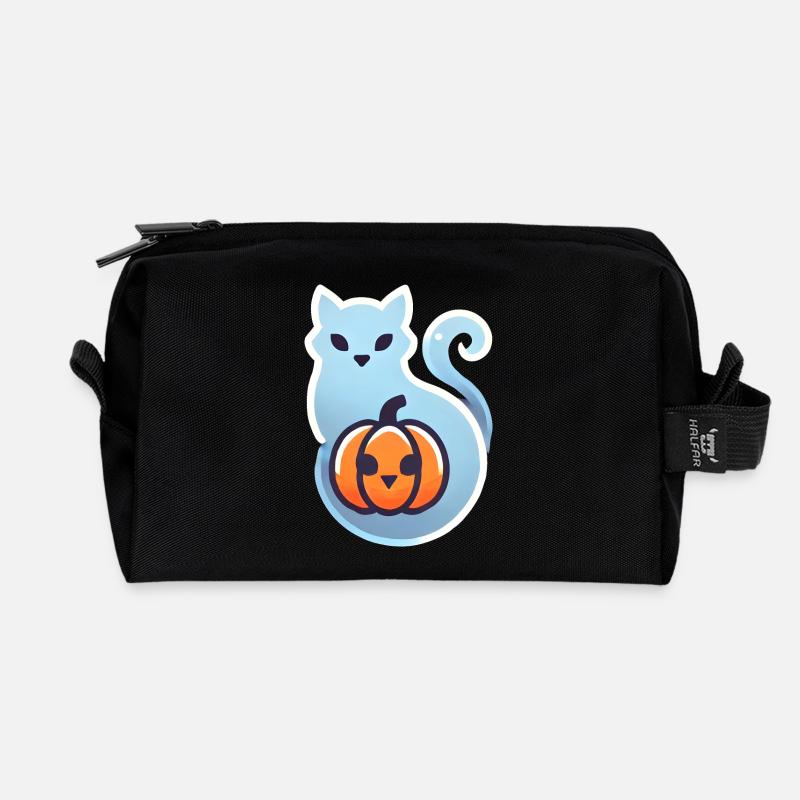 Geisterkatze - Recycelte Kulturtasche - Schwarz