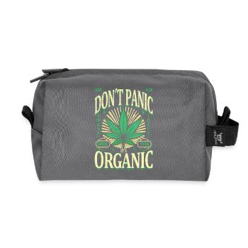 Don’t Panic, It’s Organic Retro Cannabis Leaf 1970 - Recycled Toiletry Zip Bag - anthracite - Front