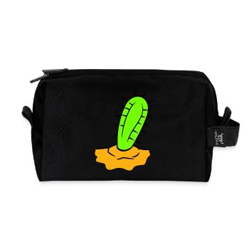 Cactus Plant Prickly Spiny Deserts Cacti - Recycled Toiletry Zip Bag - black - Front