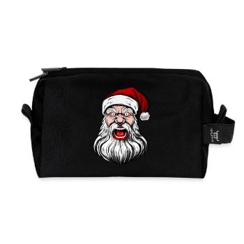 Gruseliger Böser Weihnachtsmann, Scary santa claus - Trousse de toilette en tissu recyclé - noir - Devant