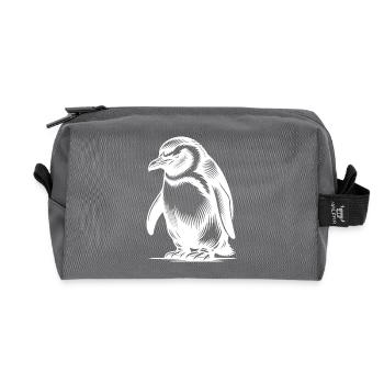 Cunning Clever Kids Pingouin Style de tatouage - Trousse de toilette en tissu recyclé - anthracite - Devant