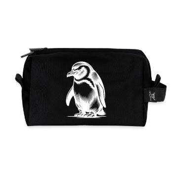 Listiger cleverer Kinder Pinguin Tattoo Style - Recycelte Kulturtasche - Schwarz - Vorne
