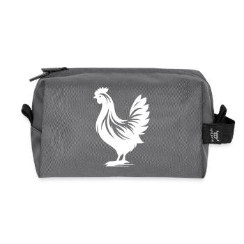 Petit poulet domestique Race de poulet domestique classique - Trousse de toilette en tissu recyclé - anthracite - Devant