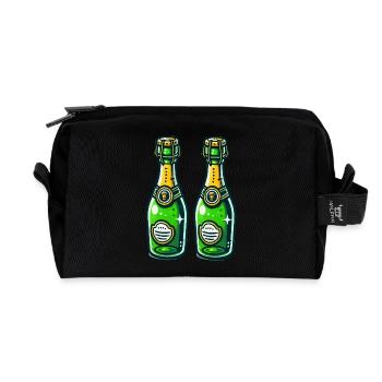 Sparkling wine 2 - Recycled Toiletry Zip Bag - black - Front